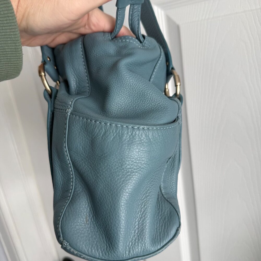 Michael Kors Dusty Blue Double Handle Leather Shoulder Bag - Picture 4 of 8